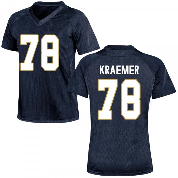 Tommy Kraemer Notre Dame Fighting Irish NCAA Women's #78 Navy Blue Game College Stitched Football Jersey FHF8855SD